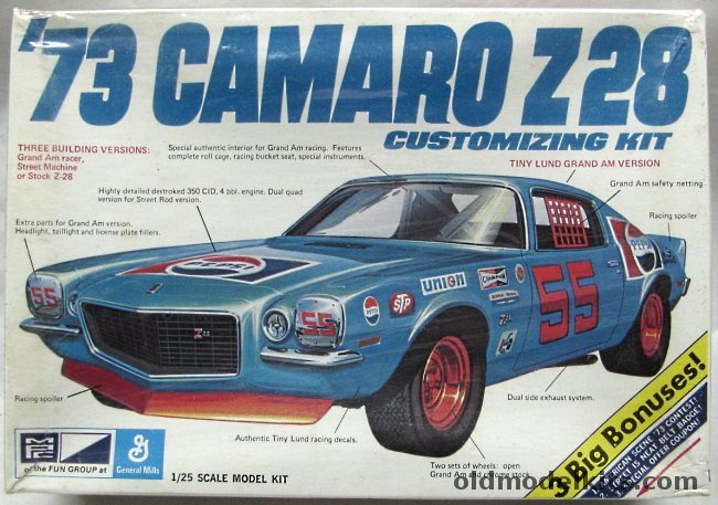MPC 1/25 1973 Chevrolet Camaro Z28 - Stock / Tiny Lund's Grand Am Racer / Injected Street Rod, 1-7319-225 plastic model kit